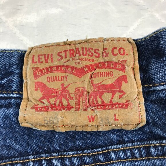 Levi's 569 Blue Denim Jean Shorts Jorts Men’s Size 33 - Picture 3 of 4